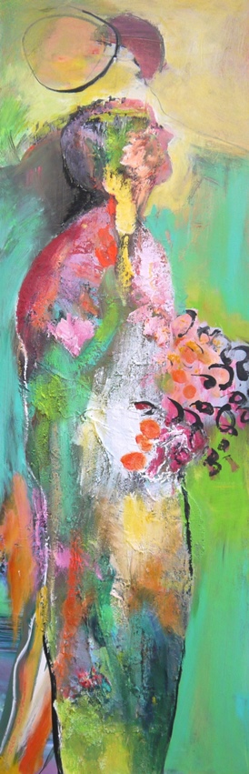Blumenstrauß  2020 gemeinsam mit Jasmin Maavenian, 120 x 40 cm € 240