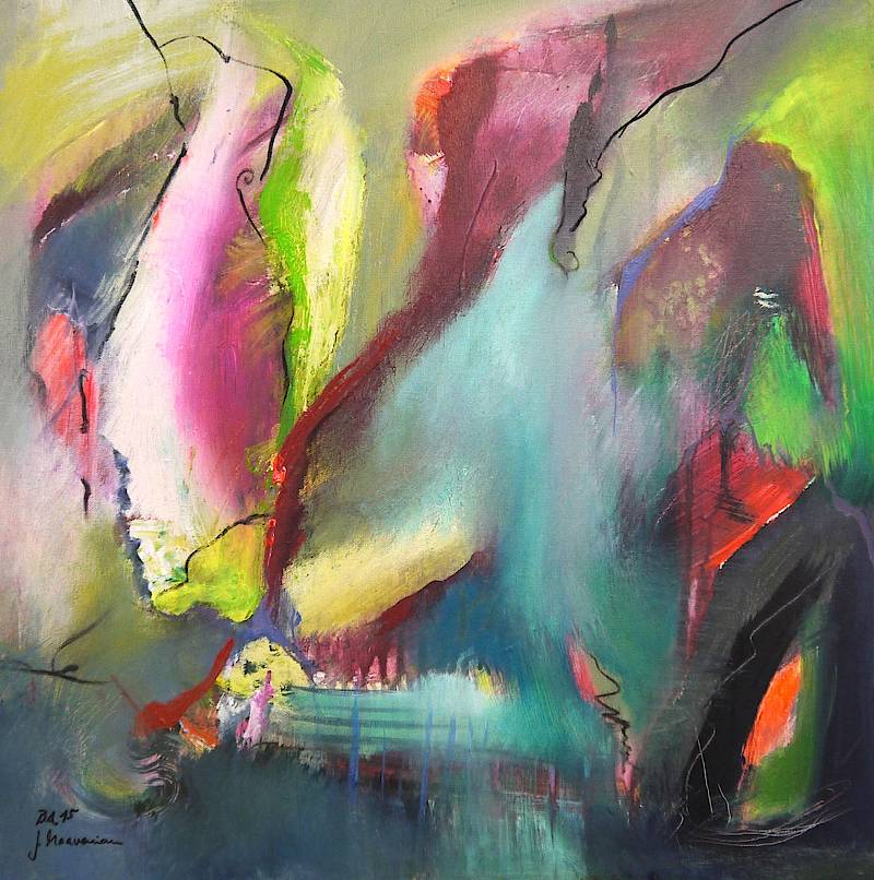 Atempause 2015 mit Jasmin Maavenian  60 x 60 cm