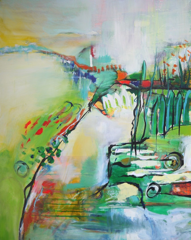 Am Fluss 2020 gemeinsam mit Jasmin Maavenian, 80 x 100 cm