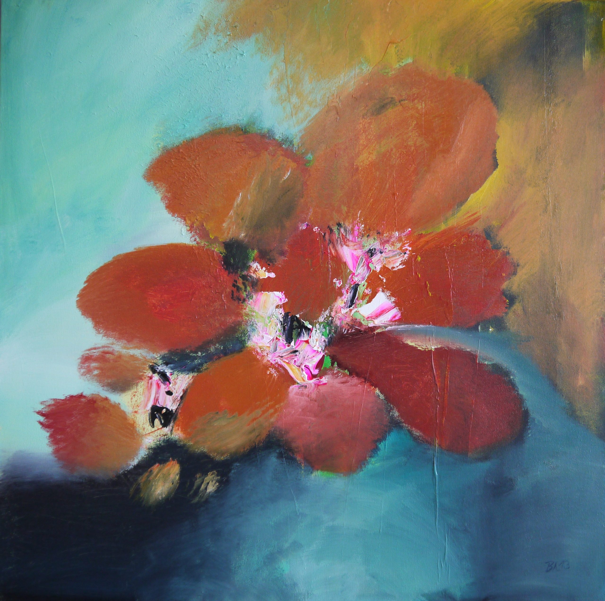 Rote Blüten 2 2013 80 x 80 cm