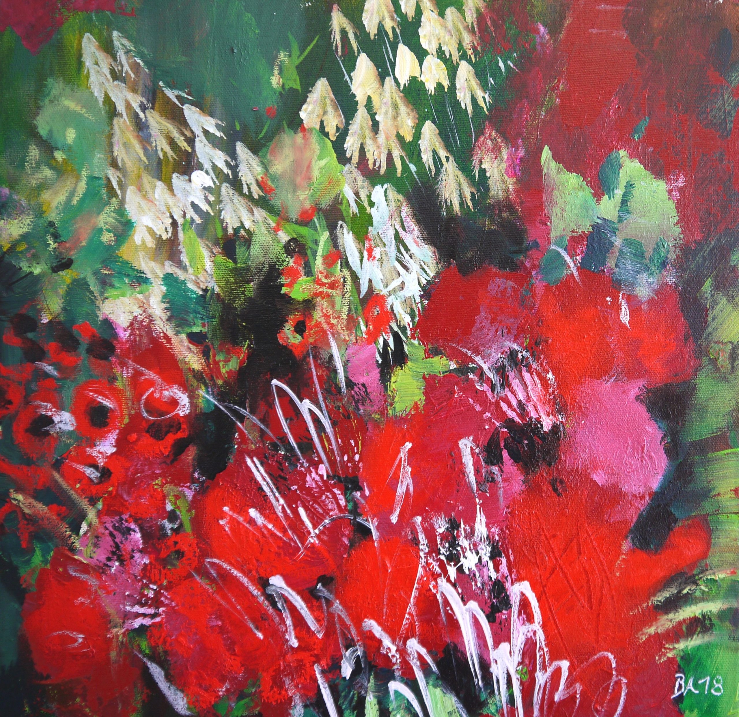 Rote Blüten 2018 40 x 40 cm