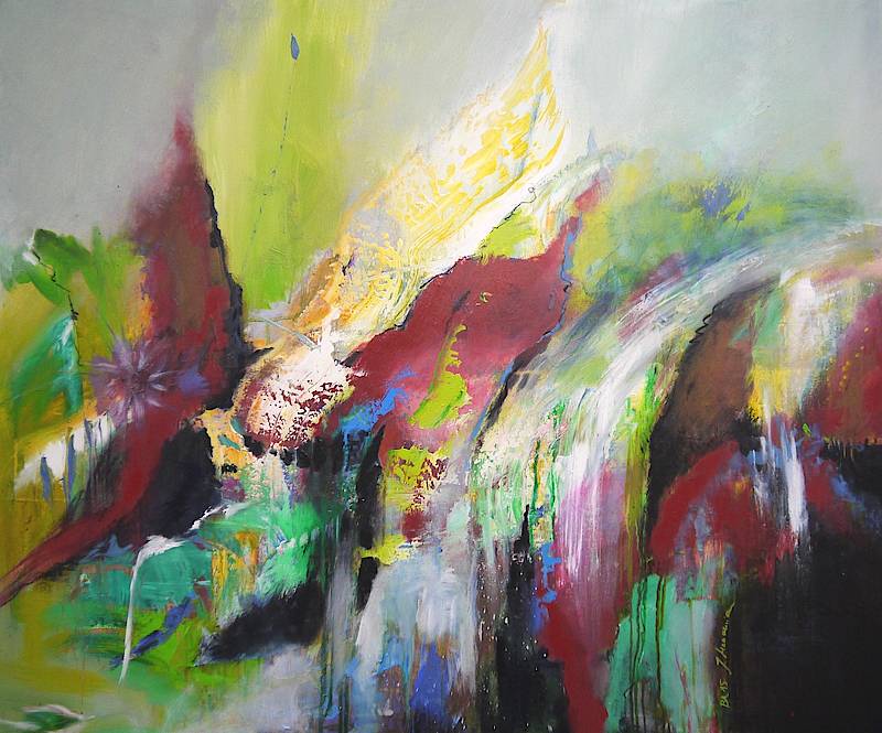 Wasserfall 2015 gemeinsam mit Jasmin Maavenian 120 x 100 cm 