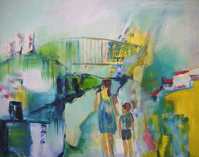 Spaziergang 2021 gemeinsam mit Jasmin Maavenian 80 x100 cm 