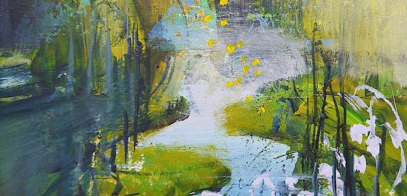 Fluss 2019 40 x 40 cm 